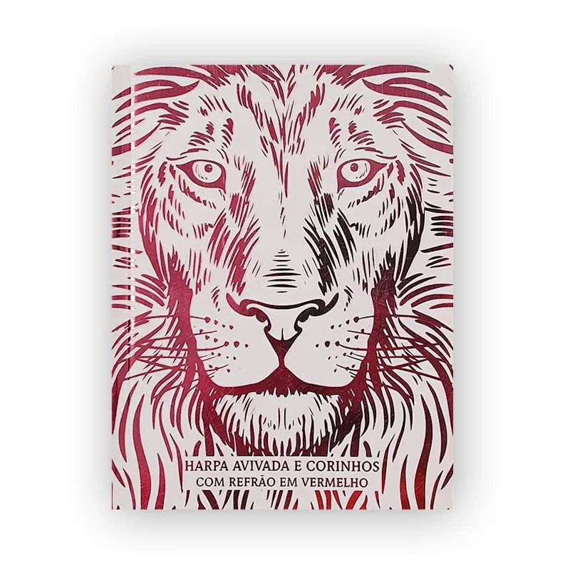 Harpa Avivada e Corinhos Médio | Letra Gigante | Leão Branco e Vermelho Capa Dura em Oferta na Shopee