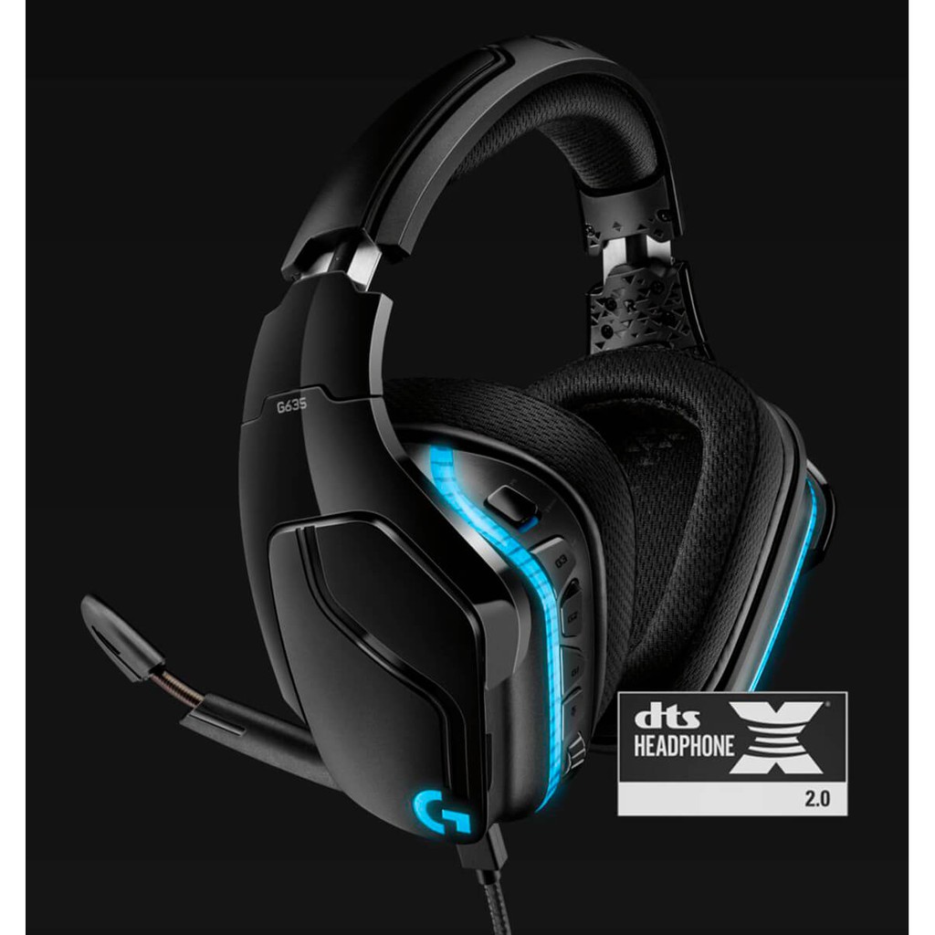 Headset Gamer Logitech G635, RGB, Som Surround 7.1, Drivers ProG de