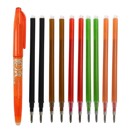 10 Refil + 01 Caneta Mágica Fantasminha Tecido Apaga Calor em Oferta na Shopee