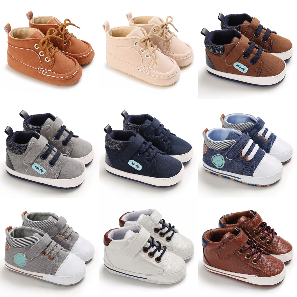 Sapatos Para Bebês Toddler First Walker Boy Girl Classical Sport Soft Sole PU Couro Multi-Color Crib Baby Mocassins Casual Shoes