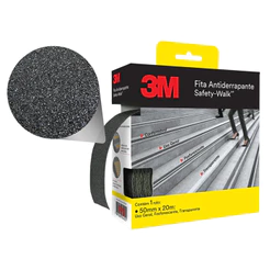 Fita Antiderrapante 20 Metros x 50mm Safety Walk Preta 3M Uso Geral