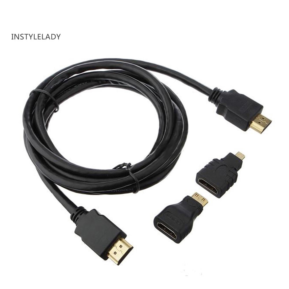 ly 3 in 1 HD High Speed HDMI HDMI Cable + Micro HDMI Adaptor+Mini HDMI Adapte