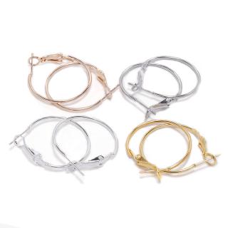 10pçs 20 25 30 35 40 50 60 70mm Brincos De Argola Redonda De Círculo Dourado Achados Para Bricolage Acessórios Fabricação De Jóias DIY