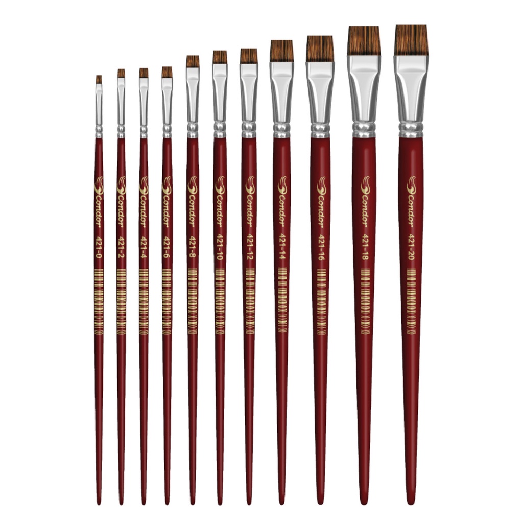 Kit 11 Pincéis Condor 421 Chato Orelha De Boi