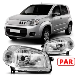 Par Farol Fiat Novo Uno Fiorino Way Vivace Attractive Mascara Cromada 2010 2011 2012 2013 2014 2015