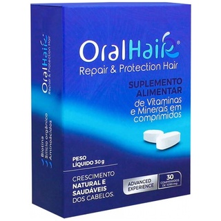 Oral Hair - Magnésio Zinco Selênio + Vitaminas B1 B6 B12 - 30 Comprimidos Bedalm - Reparação, Antiqueda e Crescimento Capilar