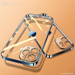 Capa De Celular Flexível Transparente Com Moldura Quadrada De Luxo Em TPU Para iPhone 12/11 Pro max/Mini//
