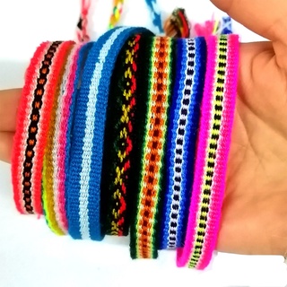kit 12 Pulseiras Pano Reggae peruano Hippie Praia Cores Diversas tornozeleira