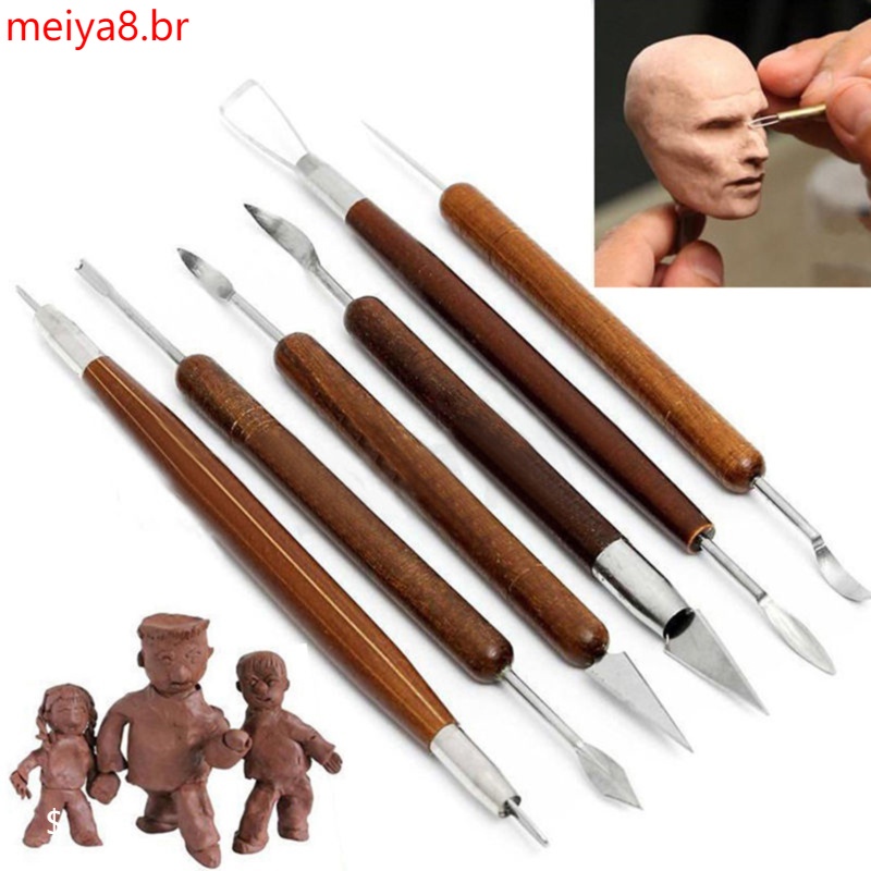 6pçs Kit De Forma De Polímero Para Esculpir Argila / Cera / Escultura / Ferramentas