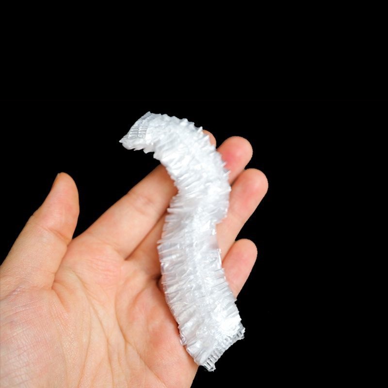 100 Touca de Banho Motel Hotel Plástica Descartável a granel em Oferta na Shopee