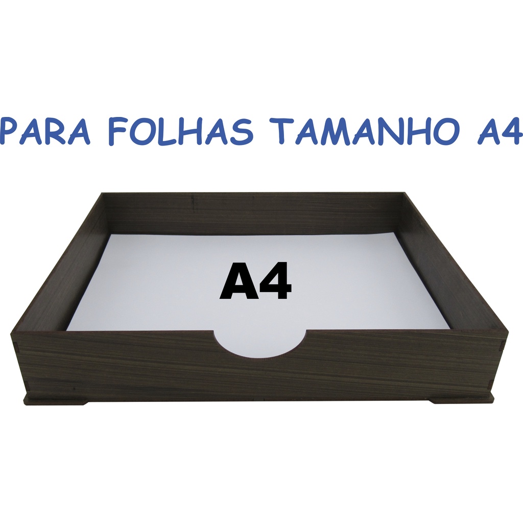 Porta Sulfite Empilhável em MDF com Estampa Amadeirada – Ideal p/ Escritório ou Home Office — imagem 2 de 2