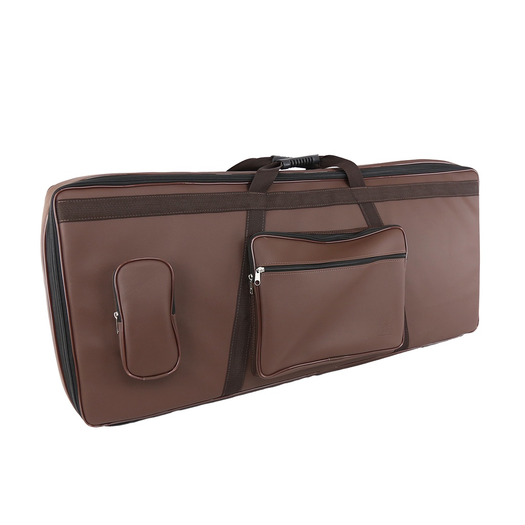 Capa Bag Teclado 5/8 Couro Sintético Pelúcia Extra Luxo - Marrom