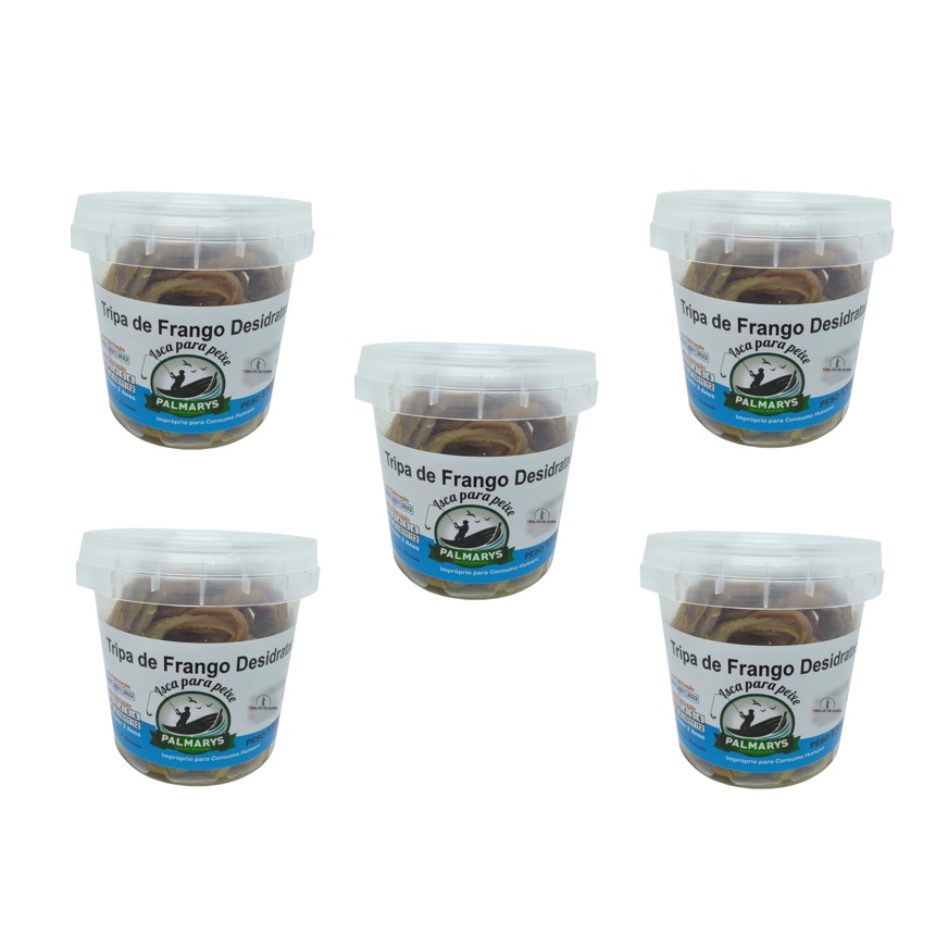 Kit Isca Tripa de Frango Desidratada 130g cada para Pesca Palmarys - Escolha a Quantidade