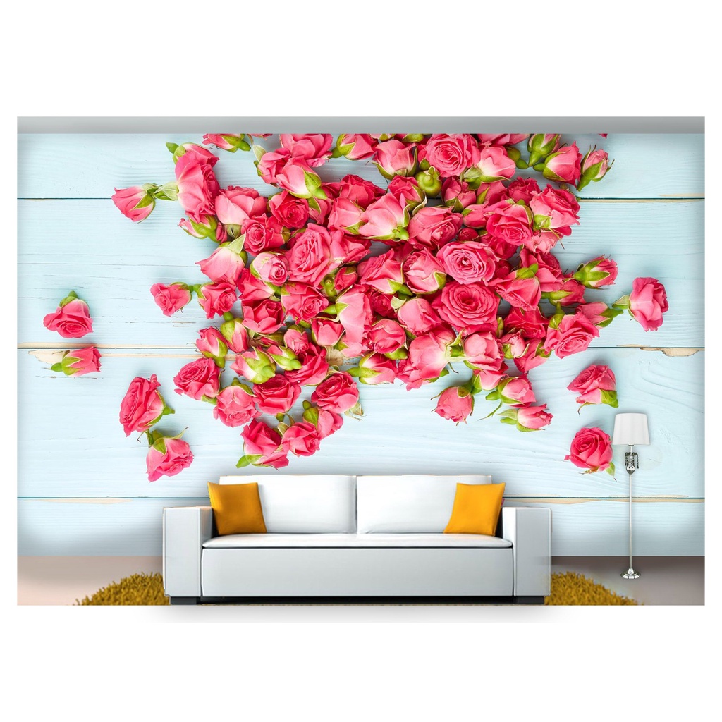 papel de parede Flores Rosas Romantico 3D 10m² NFL211