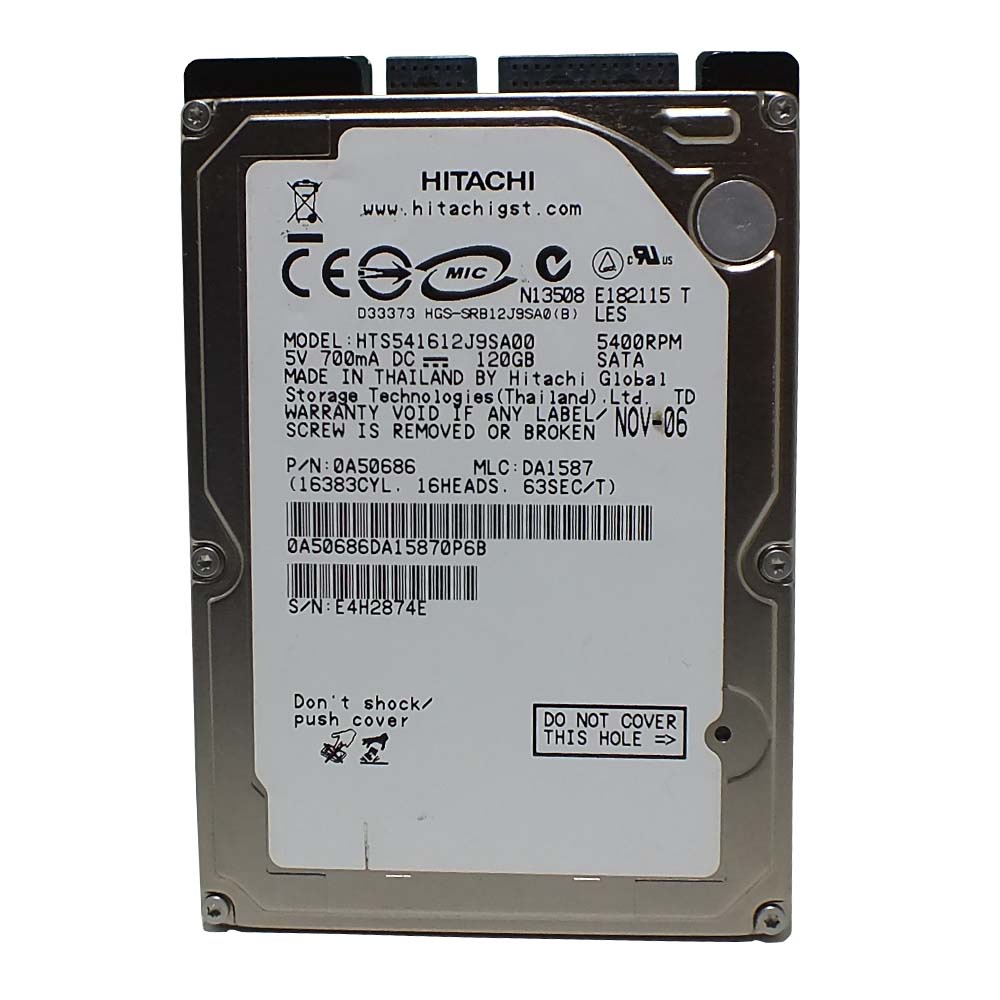 HD para Notebook 120Gb  Diversas Marcas
