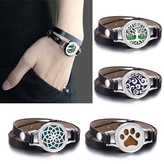 Pulseira Difusor De Aromaterapia/Jóia/Perfume/Medalhão De Couro Multicamadas