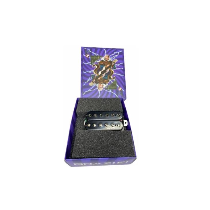 Captador de Guitarra Malagoli Custom Hellbucker Hh777 Preto Ponte Estilo Hard Rock