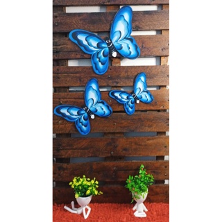 Trio de Borboleta Decoração em Madeira Mdf Jardim Enfeite Parede em Oferta na Shopee