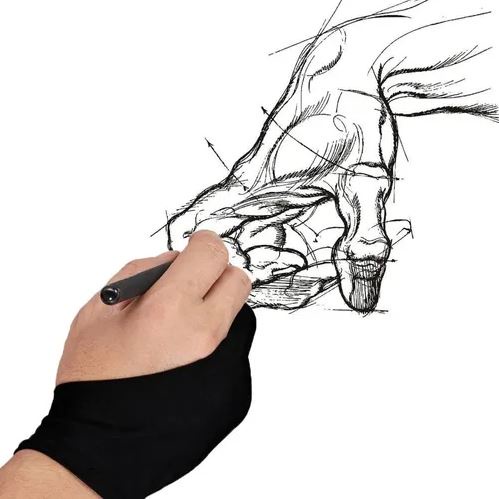 Luva Para Desenho em Tablet E Celular Anti Toque, kit com 2
