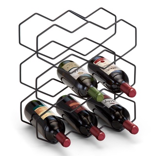Suporte Para Adega 9 Garrafas de Vinho Bar Aco Aramado Preto