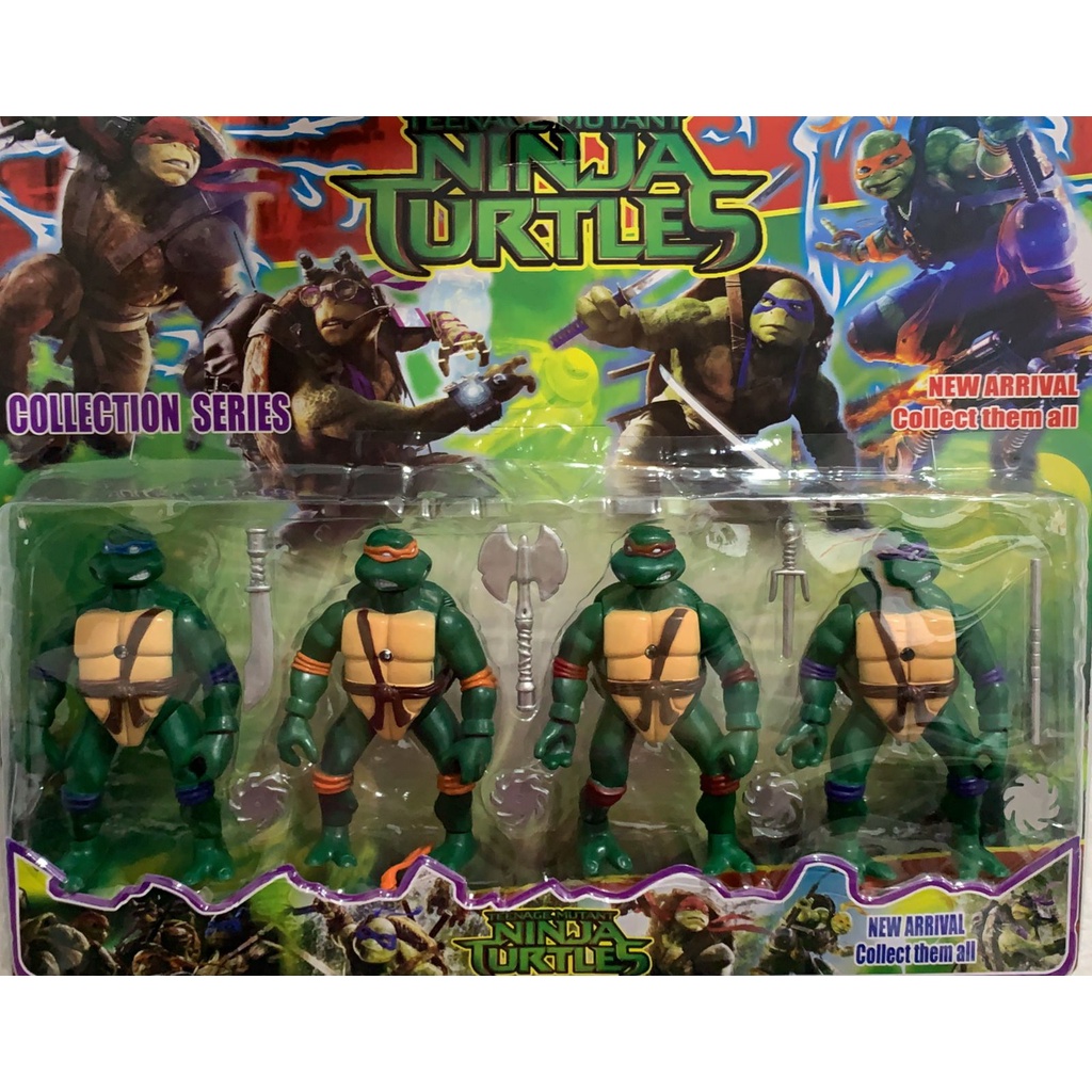 Kit Cartela 4 Bonecos Tartaruga Ninja Turtles 12cm | Shopee Brasil