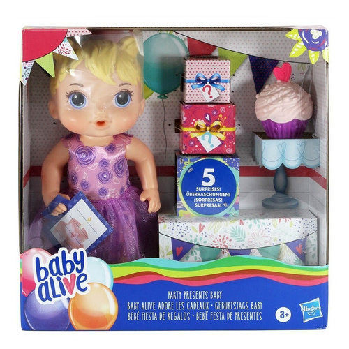 Boneca Baby Alive Bebe Festa De Presentes Loira Hasbro E8719 Shopee Brasil