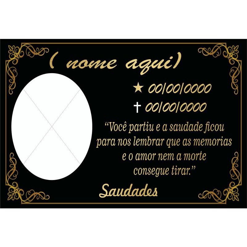 Placa metalica alumínio para lápide em Oferta na Shopee