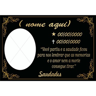 Placa metalica alumínio para lápide em Oferta na Shopee