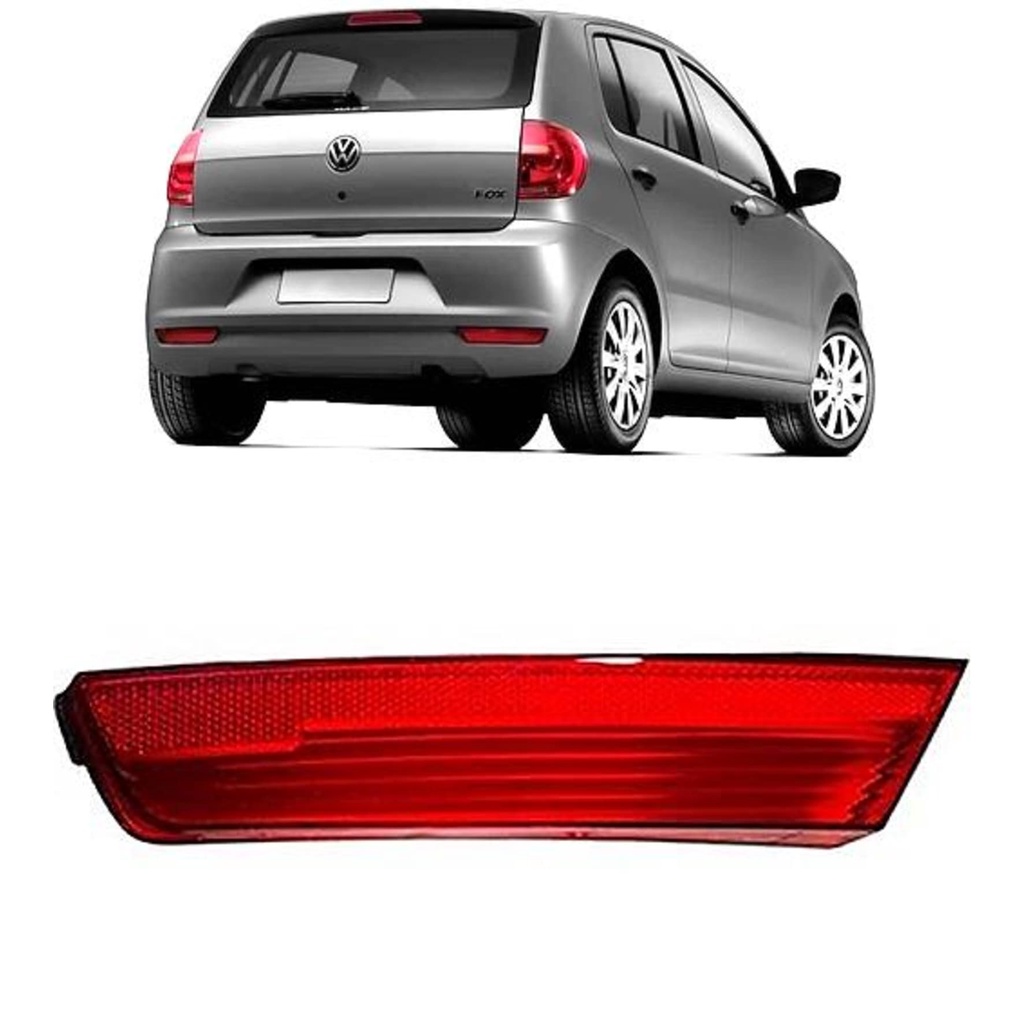 Refletor Parachoque Traseiro VW FOX 2010 à 2014 Acrílico Lado Esquerdo Motorista