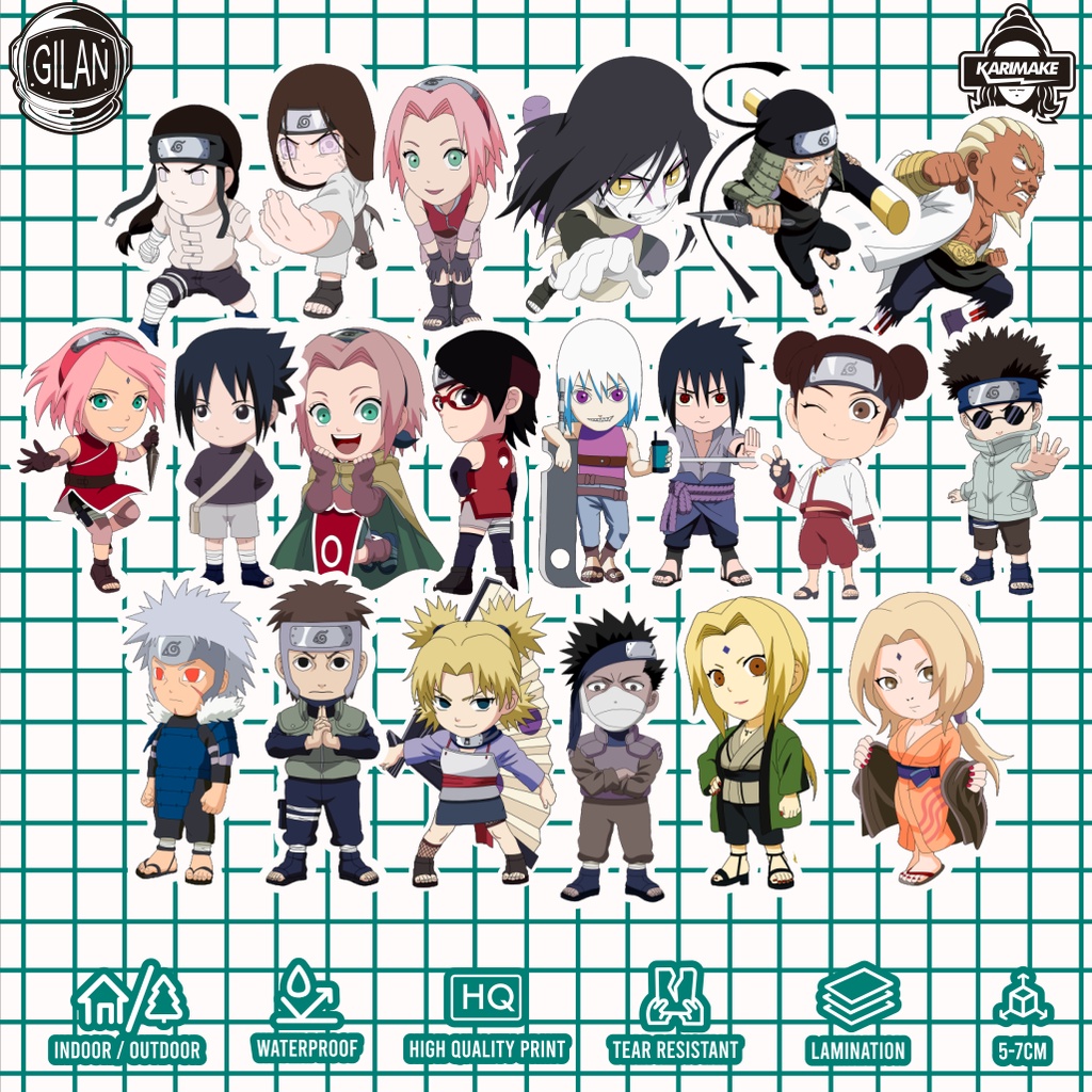 Pacote De Adesivos KARIMAKE Anime NARUTO BORUTO Personagem V2 Adesivo Para Laptop