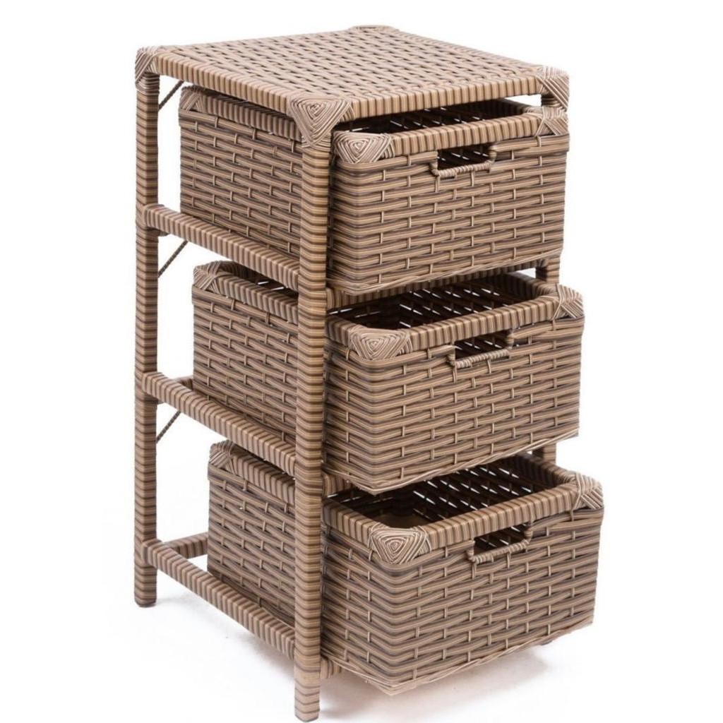 Gaveteiro Organizador 3 Gavetas 30x30x57 Fibra Sintética em Oferta na Shopee