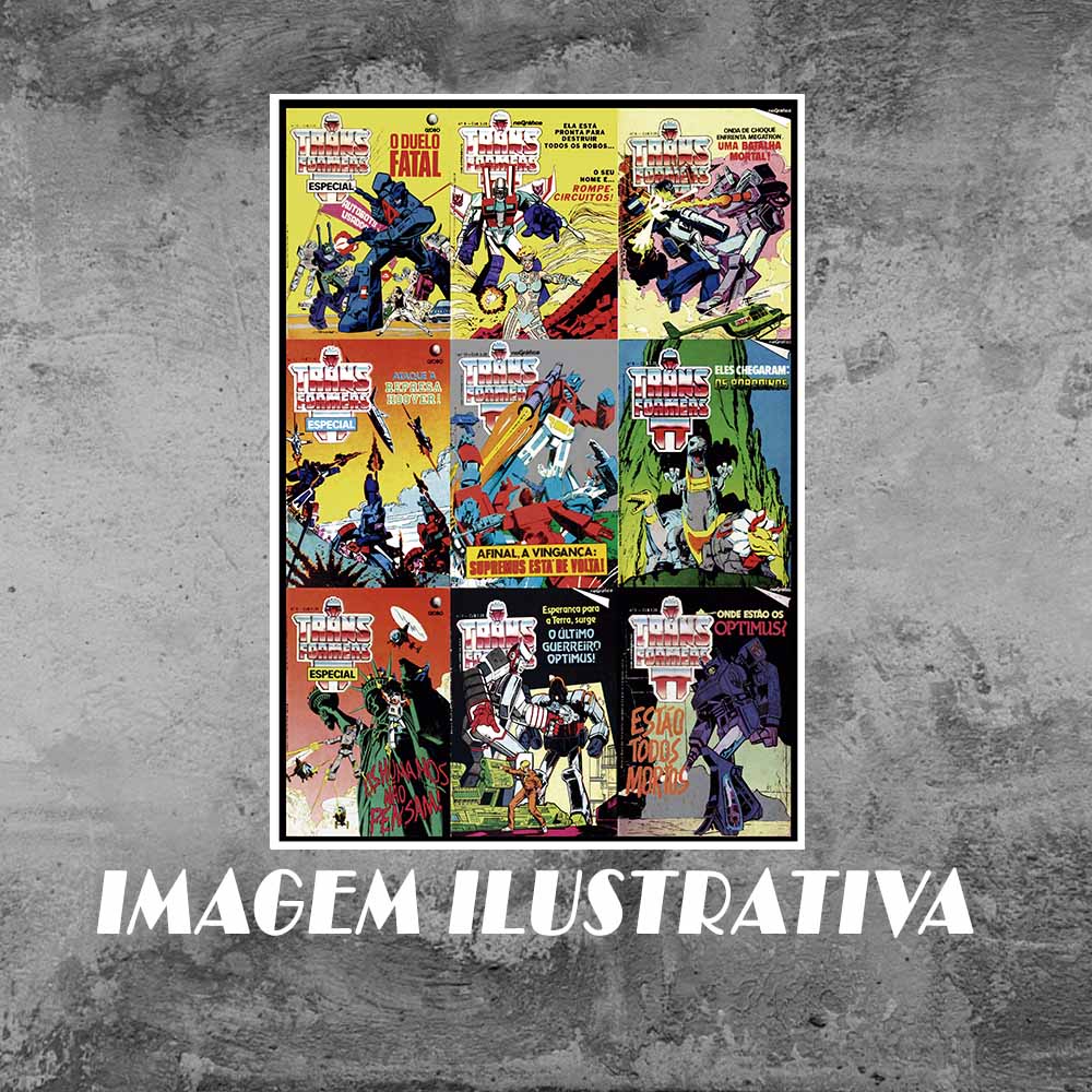 Poster A3 Decorativo Transformers G1 anos 80 Capas de Quadrinhos Rio Gráfica e Globo Vintage 42x29,7 Sem moldura