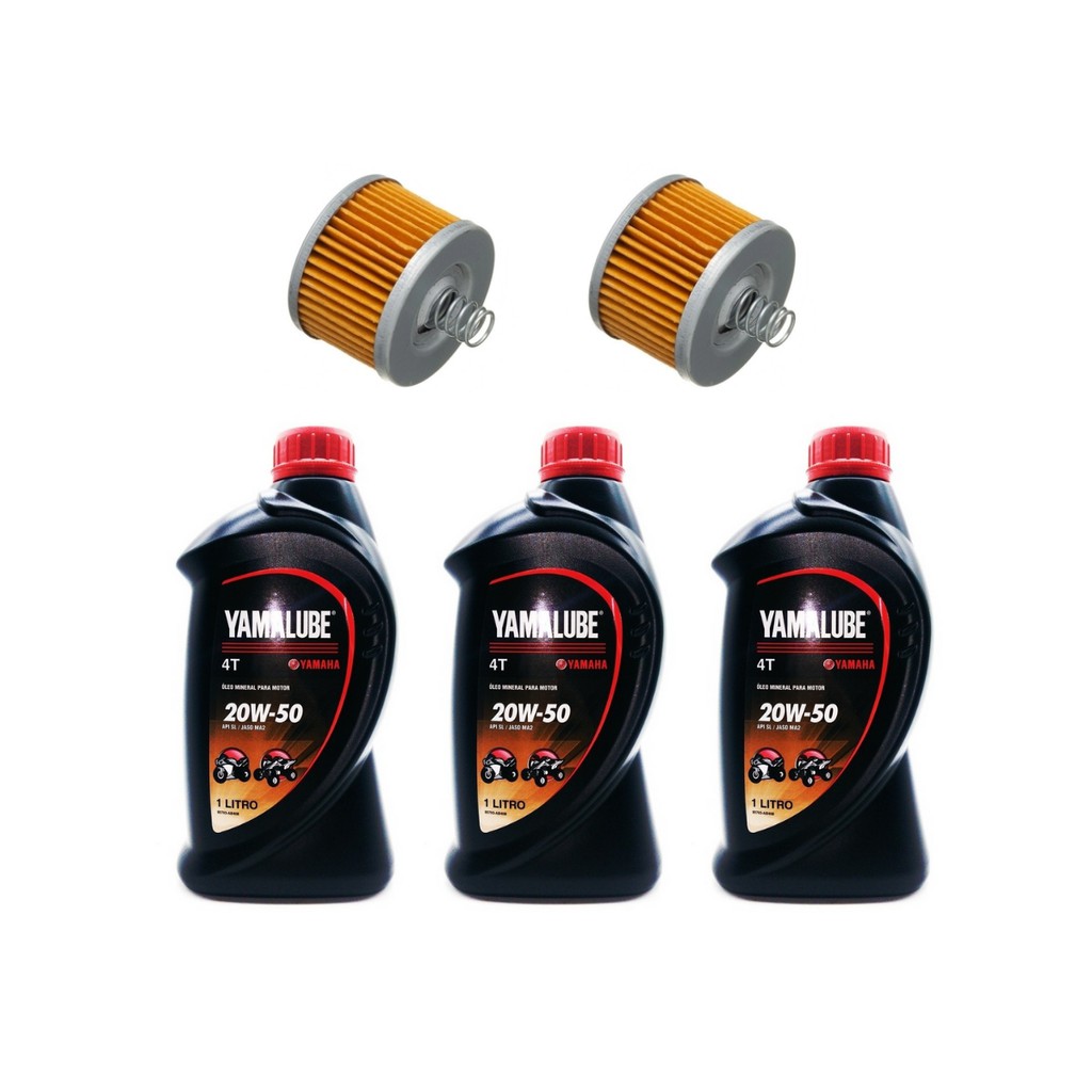 Kit C 3 Óleo Yamalube 20w50 E 2 Filtro Óleo Factor Fazer 150 em Oferta na Shopee