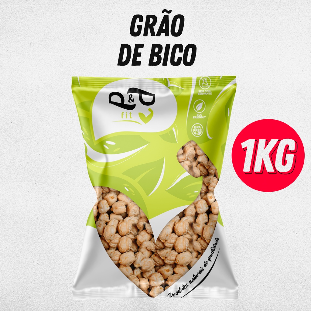 Grão de Bico 100% Natural  -P&P FIT em Oferta na Shopee
