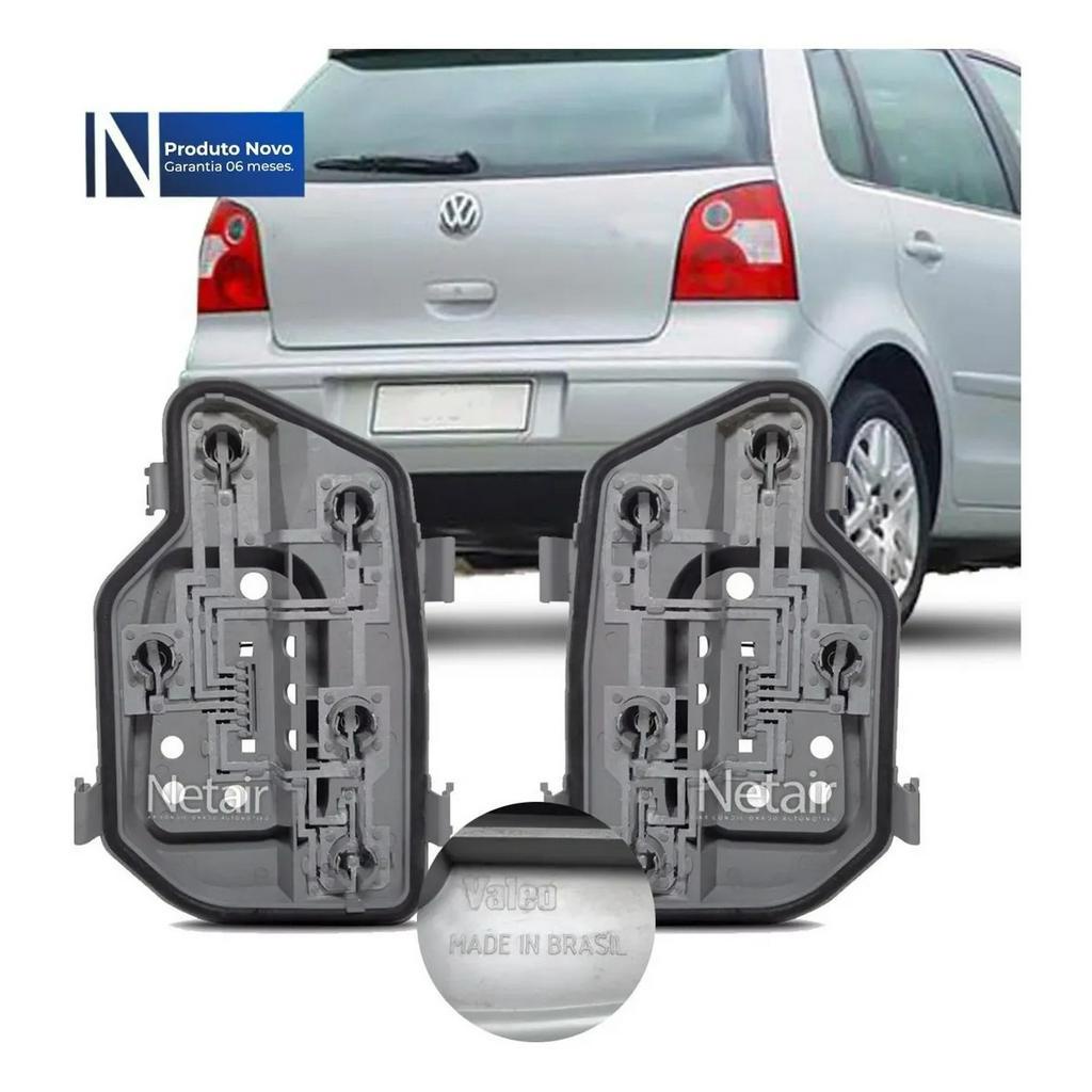 Par Soquete Tampa Circuito Lanterna Vw Polo Hatch Conector lampada pisca