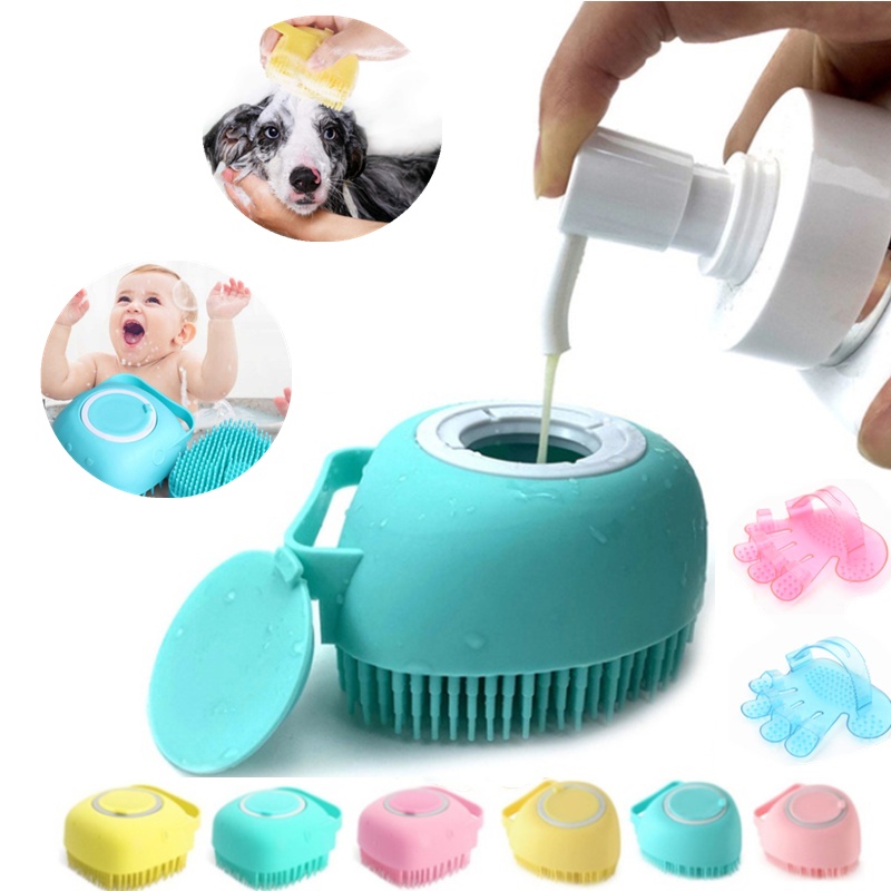 Esponja De Silicone Para Banho Com Dispenser Shampoo / Escova
