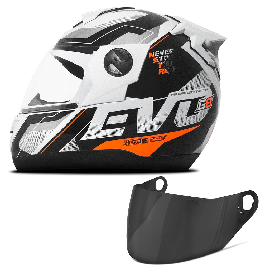 Capacete Tork Evolution G8 Evo Black Edition + Viseira Fume