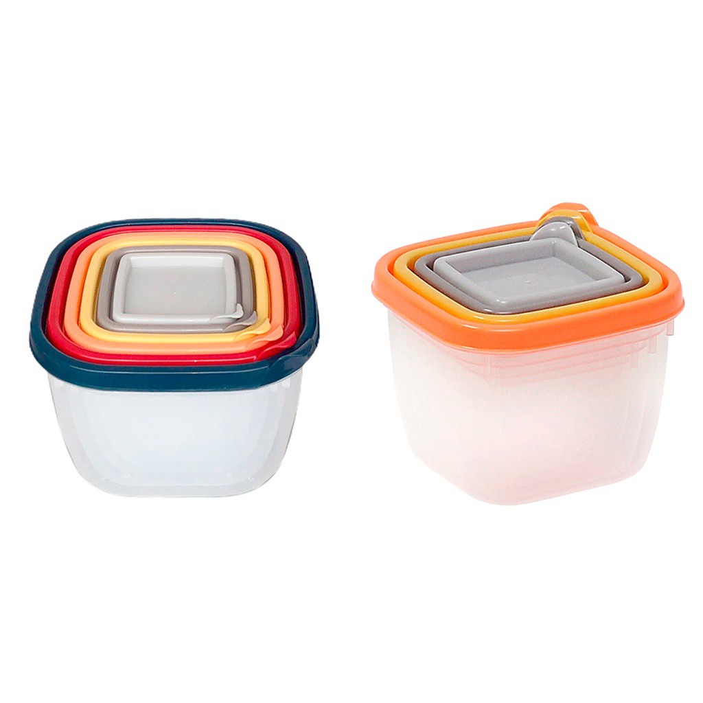 10 Potes plástico quadrado tampa colorida mantimentos plasútil Vasilha marmita tapoer tapuer tupperware tapware tapawer