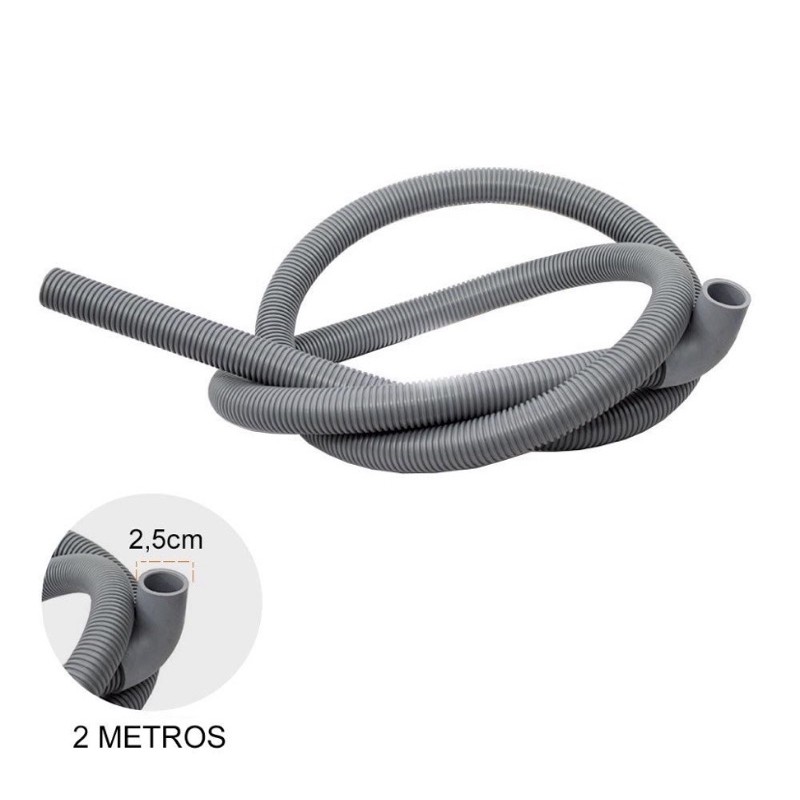 Mangueira Saída de Agua Cruba Fina Maquina de Lavar Roupa 2 metros - Drenagem Água Electrolux