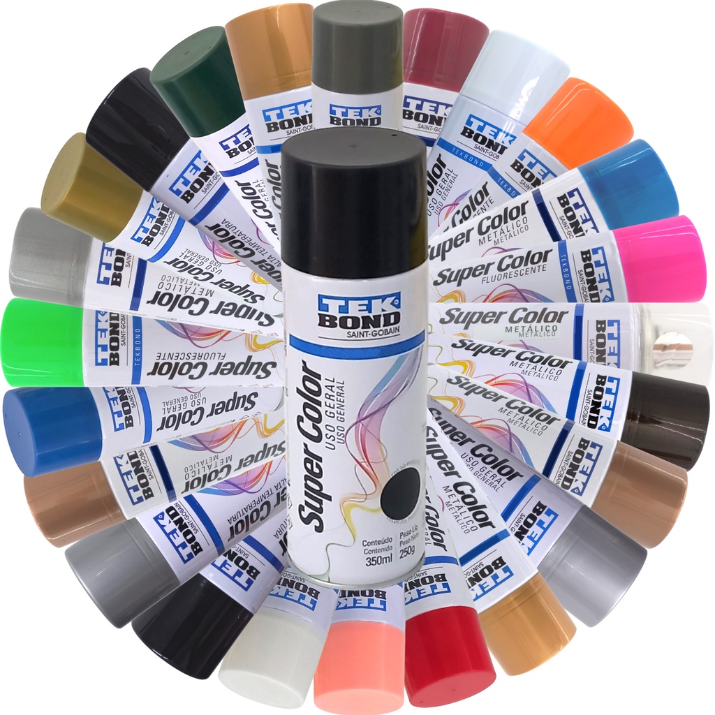 Tinta Spray Super Color 350ml Tekbond Várias Cores em Oferta na Shopee