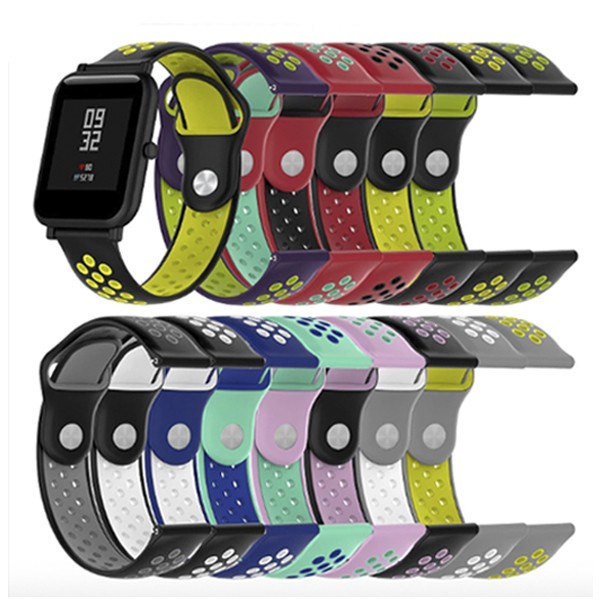 Pulseira furadinha 20mm sport nik para smartwatch p68, p70, p80, p67, amazfit, bip lite, pininhos