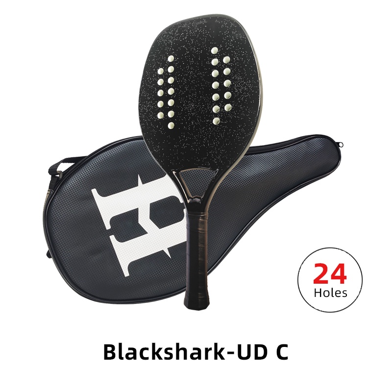 HOOWAN Blackshark UD-C Raquete De Tênis De Praia De Carbono Duplo Sistema De Buraco Reto Macio EVA Núcleo Base Triangula