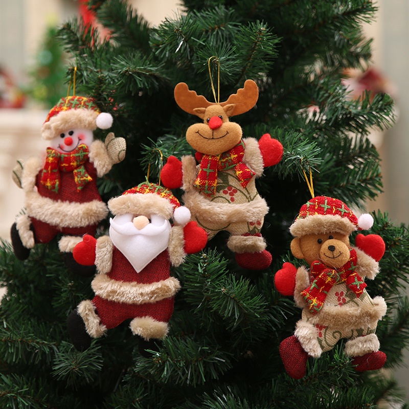 Árvore De Natal Pingente Papai Noel Veado Pequeno Presente | Shopee Brasil