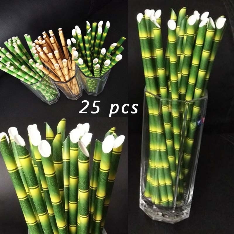 25pcs Multicor De Papel De Bambu De Boca Plana Afiada Linhas Biodegradável Ambient