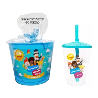 18 Balde De Pipoca + 18 Copo Twister Lembrancinha Personalizada em Oferta na Shopee