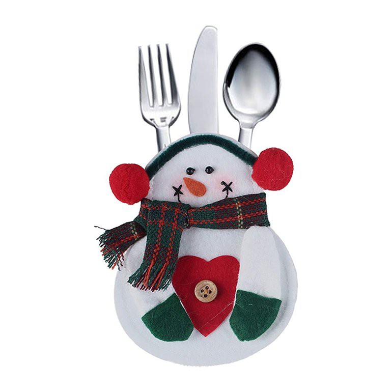FN Christmas Decoration Snowman Christmas Knife And Fork Bag Cutlery Cover  8Pcs 05-11 | Shopee Brasil