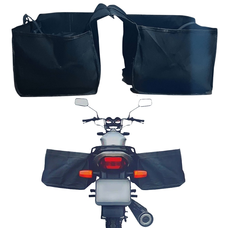 Alforge Para Moto Com Baú Universal Cargo Entrega Jornal Flex Mercadorias