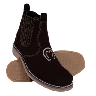 Bota Botina Sapato Couro Legitimo Masculina Feminina Country Costurada Promocao
