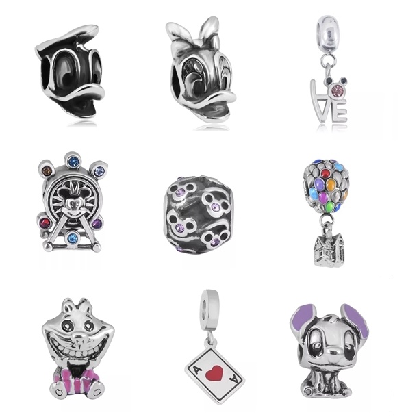 Berloques aço inoxidável 316L Disney  berloque Donald Margarida mickey stitch up altas aventuras alice no pais das maravilhas gato cheshire as de copas pandora vivara berloqueira berloque cirurgico