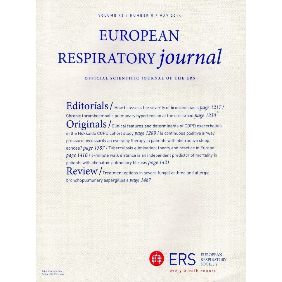 Livro Importado: European Respiratory Journal - Official Scientific Journal Of The ERS - Volume 43 - Number 5 - May 2014 - Marc Humert